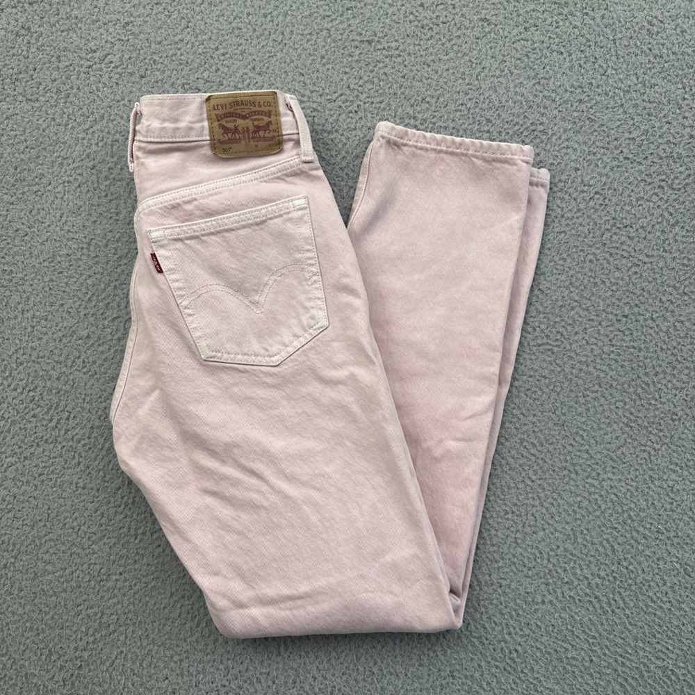 Levi's 501 Original Fit Jeans Pink Button Fly Straight Leg Women's 26 x 30